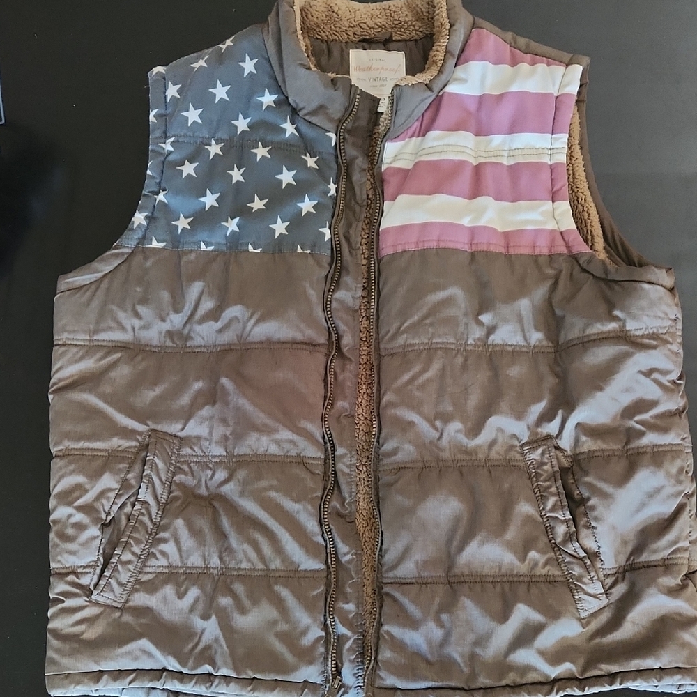 Weatherproof Vintage Star-Patterned Puffer Vest